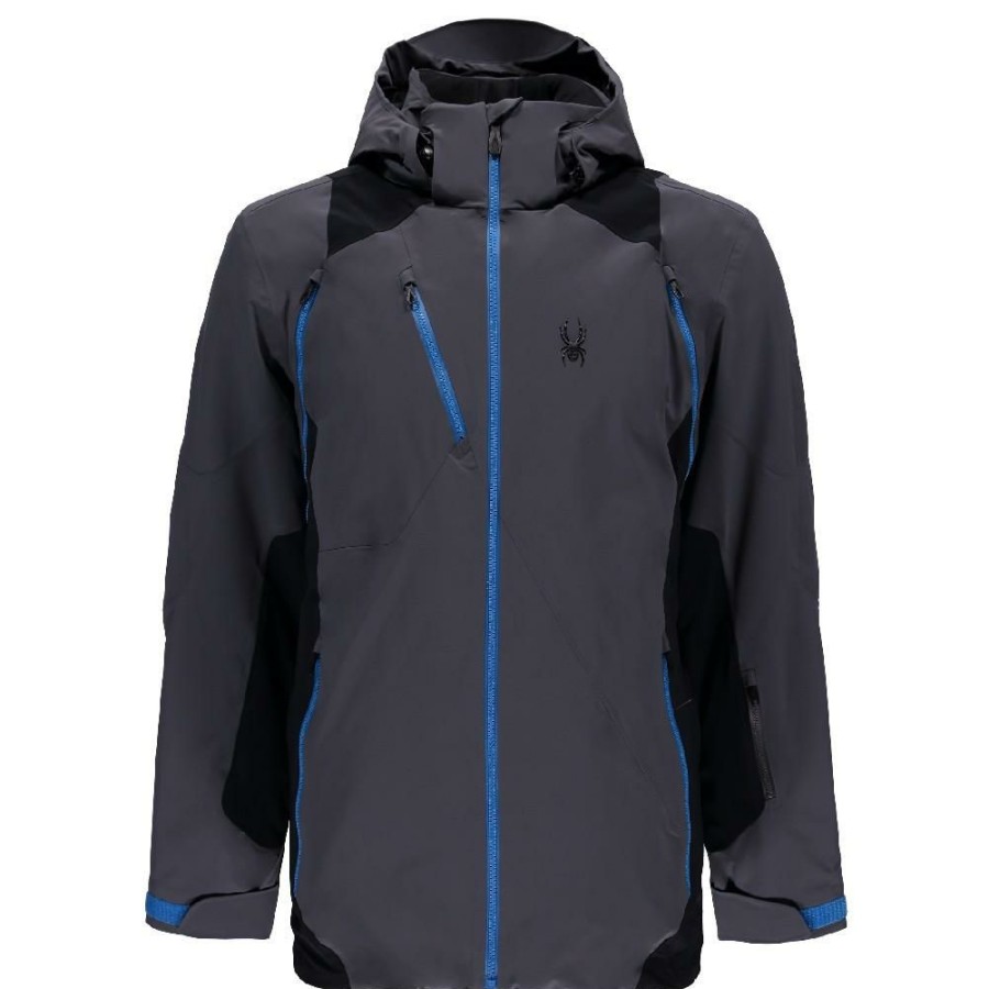 Clothing * | Good Quality Spyder Hokkaido Jacket Men'S Polar/Black/French Blue